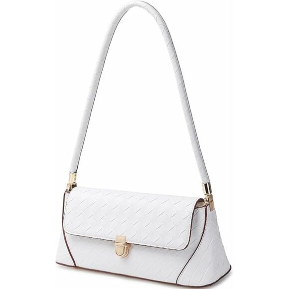 Women White Imported Vintage Retro Classic Cute Hobo Tote Mini Clutch Bags - Picture 3 of 4